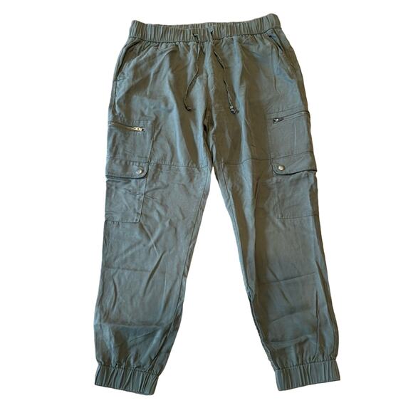 Banana Republic Women's TENCEL Cargo Jogger Steel Green Size M - Picture 2 of 9